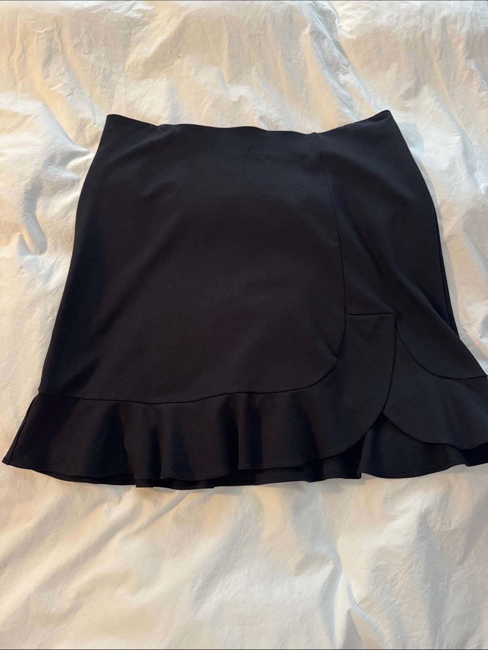 Black Ruffle Hem Women's Skirt